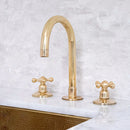 Unlacquered Solid Brass Deck Mounted Bathroom Faucet