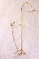 Unlacquered Brass Exposed Shower System