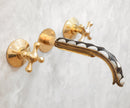 Handcrafted Wood & Brass Wall Mounted Faucet
