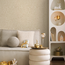 Animal Print Wallpaper with Organic Motif in Tan and Light Beige - D855