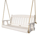 Amish Casual 4 Foot Semi-Solid White Mission Porch Swing