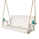 Amish Casual 4 Foot Semi-Solid White Mission Porch Swing