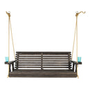 Amish Casual 3 Foot Roll Back Porch Swing in Dark Walnut with Clearcoat