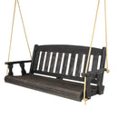 Amish Casual 5 Foot Black Stain Mission Porch Swing with Clearcoat