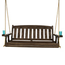 Amish Casual 4 Foot Dark Walnut Stain Mission Porch Swing with Clearcoat