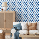 Watercolor Wallpaper Featuring Painted Dots in Blue - D934