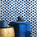 Watercolor Wallpaper Featuring Painted Dots in Blue - D934