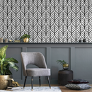 Geometric Wallpaper in Black and White - D972