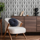 Geometric Wallpaper in Black and White - D972