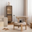 Minimalist Scandinavian Dotted Leaf Wallpaper in Gray - D983