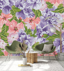 Purple and Pink Flowers Wallpaper