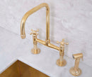 Unlacquered Solid Brass Kitchen Faucet , Bridge Faucet , Solid Brass Faucet , antique faucet