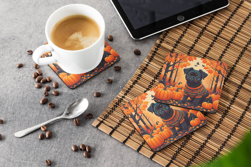 Affenpinscher Fall Foam Coaster Set of 4