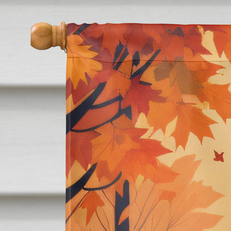 Red Basenji Fall House Flag