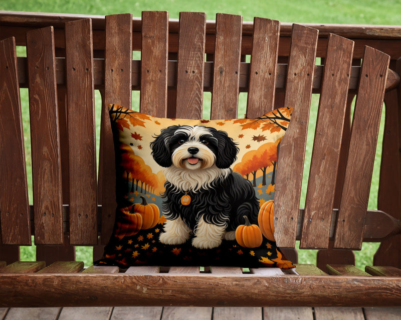 Havanese Fall Fabric Decorative Pillow