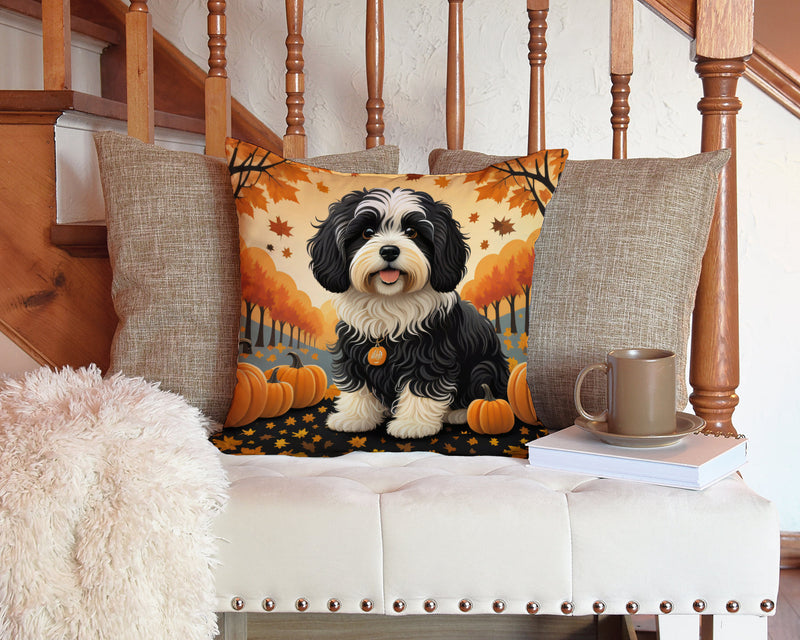 Havanese Fall Fabric Decorative Pillow