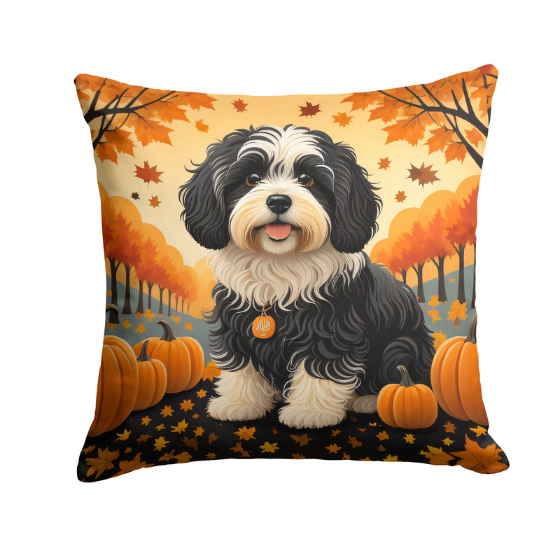 Havanese Fall Fabric Decorative Pillow