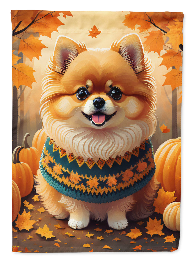 Pomeranian Fall Garden Flag