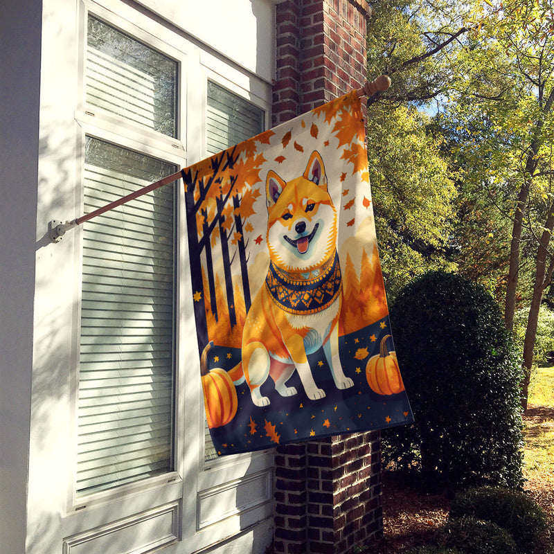 Shiba Inu Fall House Flag