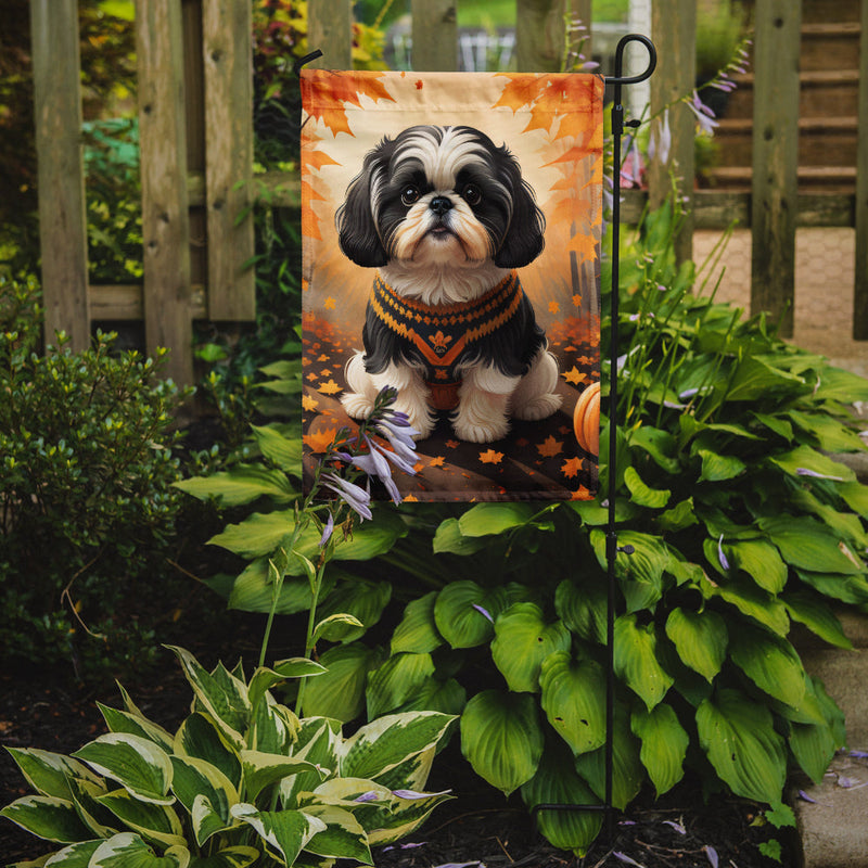 Shih Tzu Fall Garden Flag