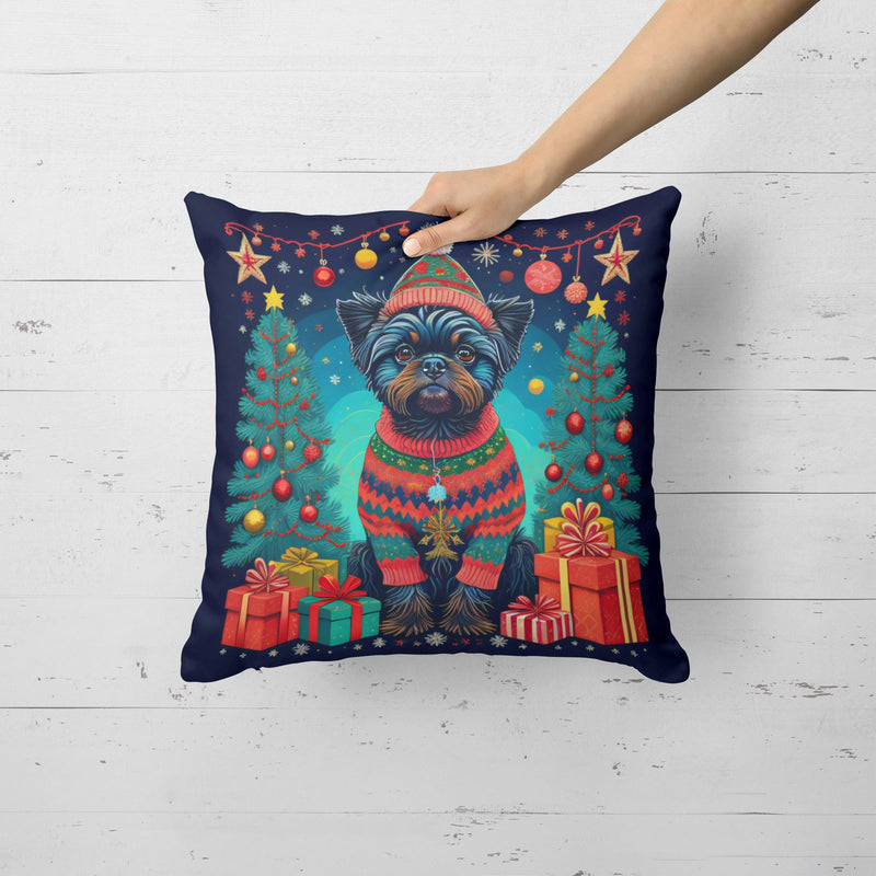 Affenpinscher Christmas Fabric Decorative Pillow