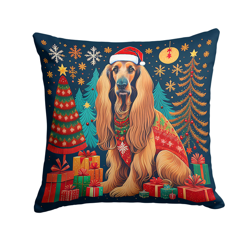 Afghan Hound Christmas Fabric Decorative Pillow