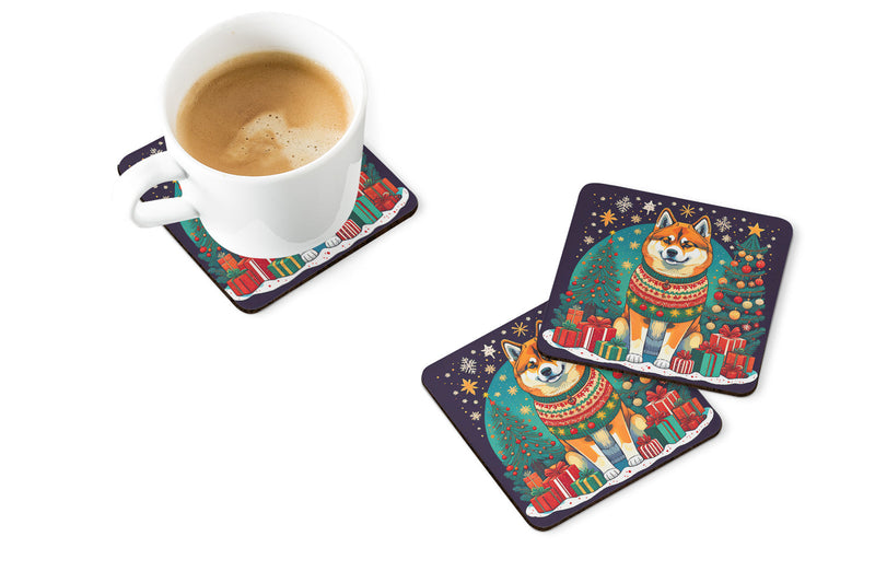 Akita Christmas Foam Coasters