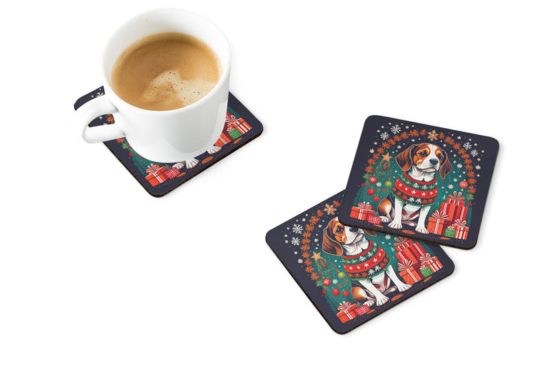 Beagle Christmas Foam Coasters