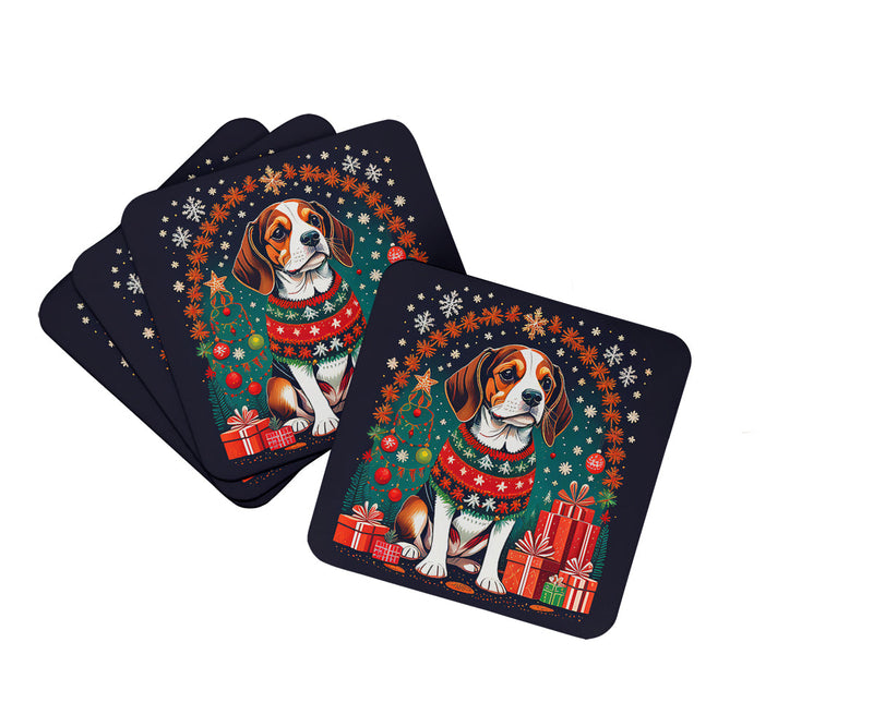 Beagle Christmas Foam Coasters