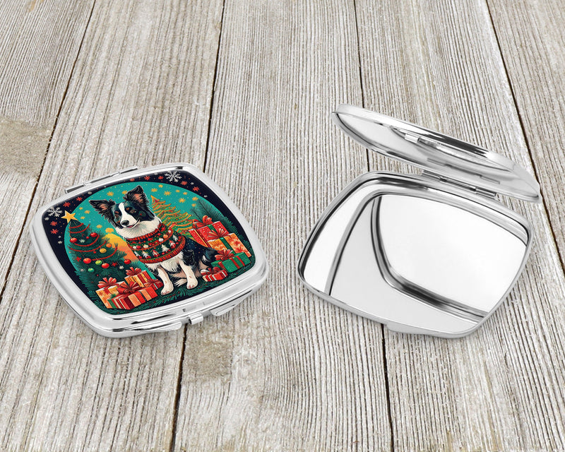 Border Collie Christmas Compact Mirror