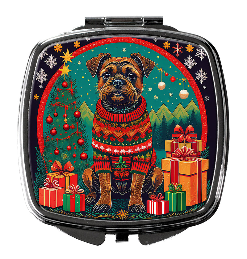 Border Terrier Christmas Compact Mirror