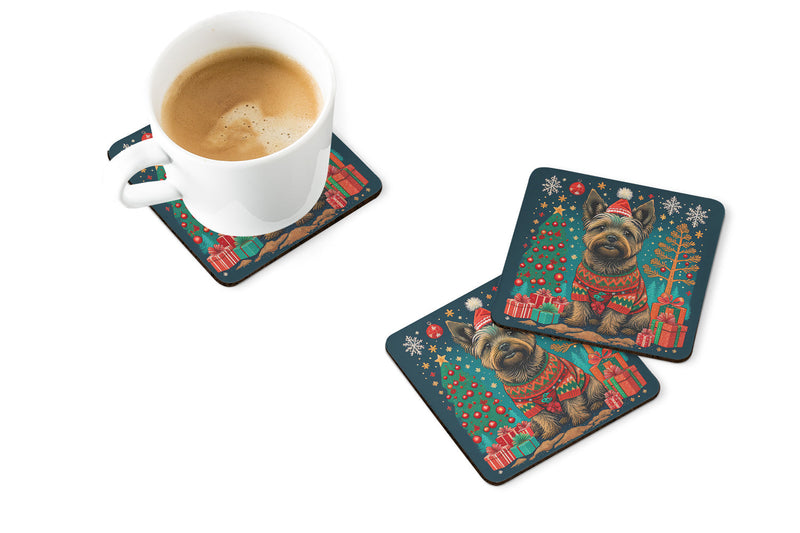 Cairn Terrier Christmas Foam Coasters