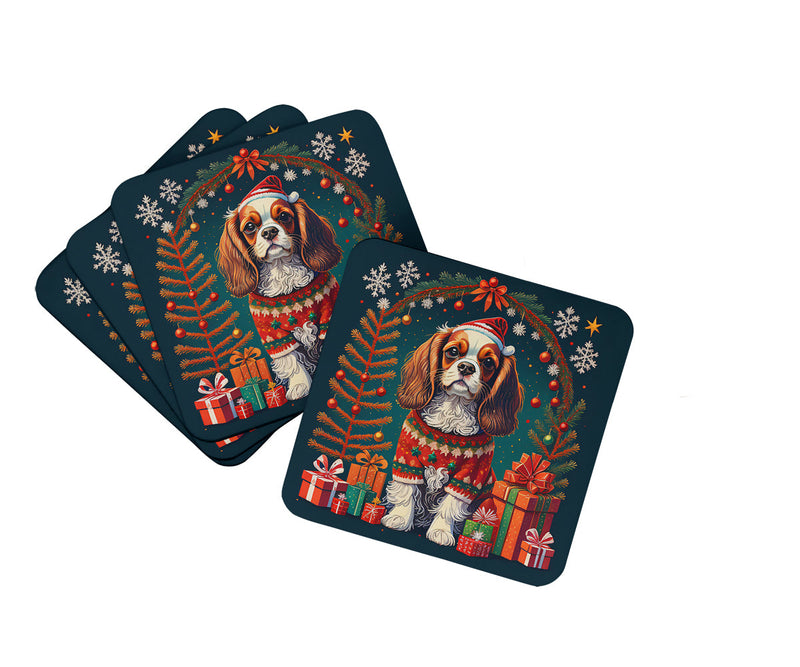 Cavalier King Charles Spaniel Christmas Foam Coasters