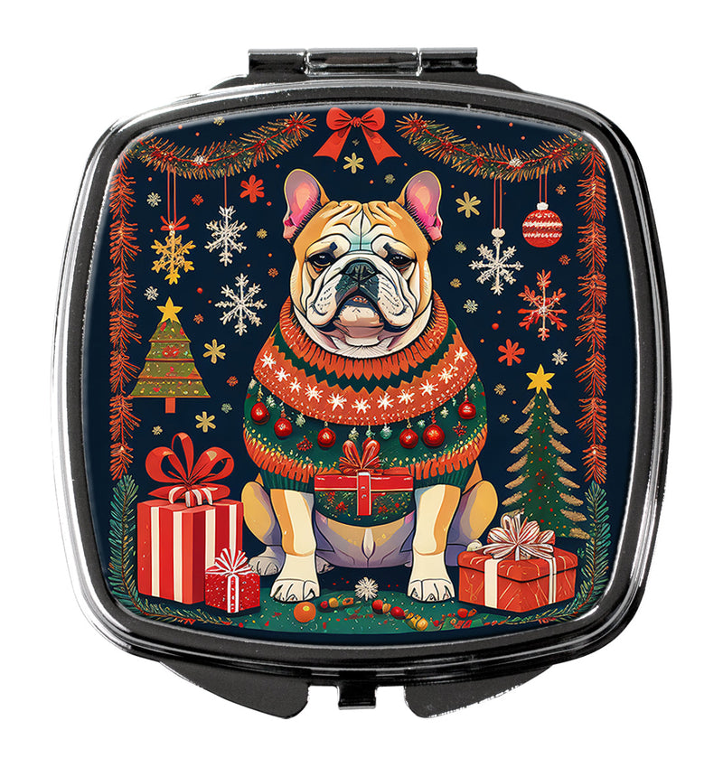 English Bulldog Christmas Compact Mirror