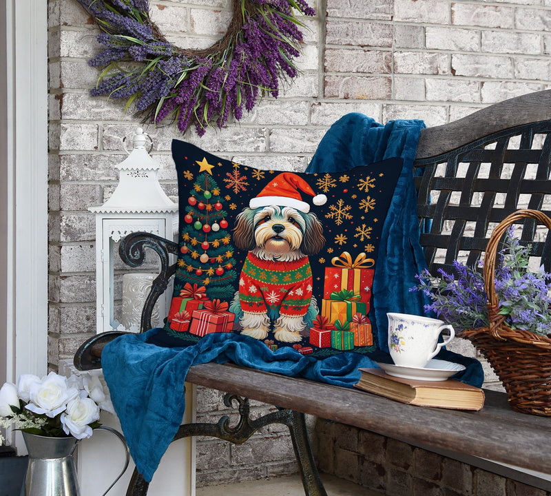 Havanese Christmas Fabric Decorative Pillow