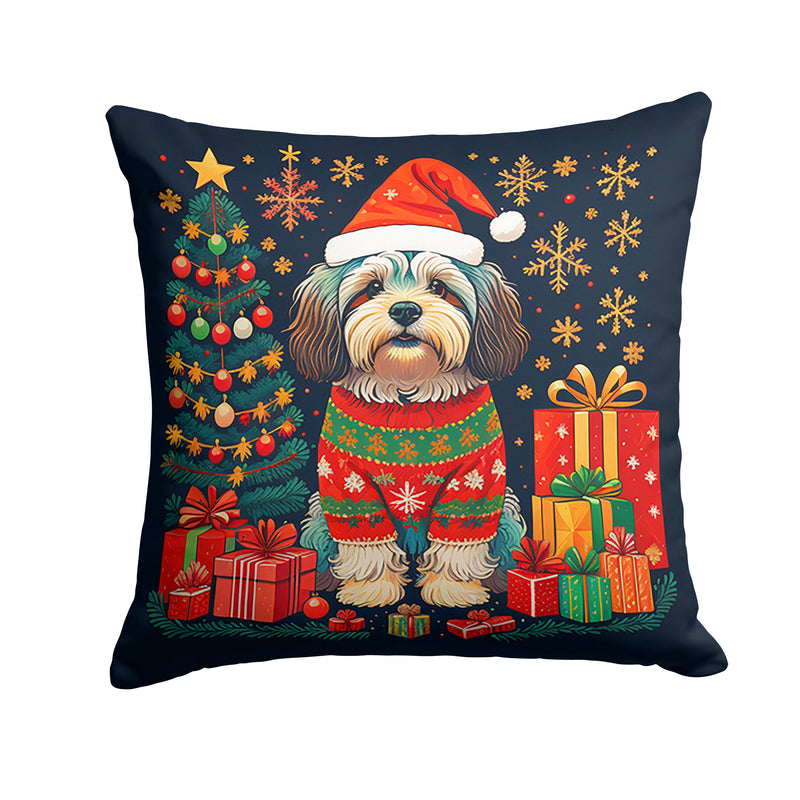 Havanese Christmas Fabric Decorative Pillow