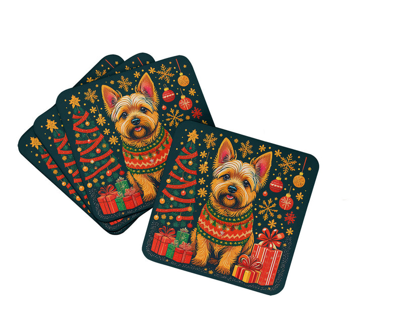 Norwich Terrier Christmas Foam Coasters