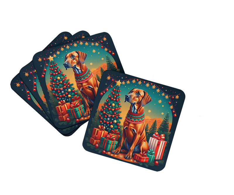 Rhodesian Ridgeback Christmas Foam Coasters