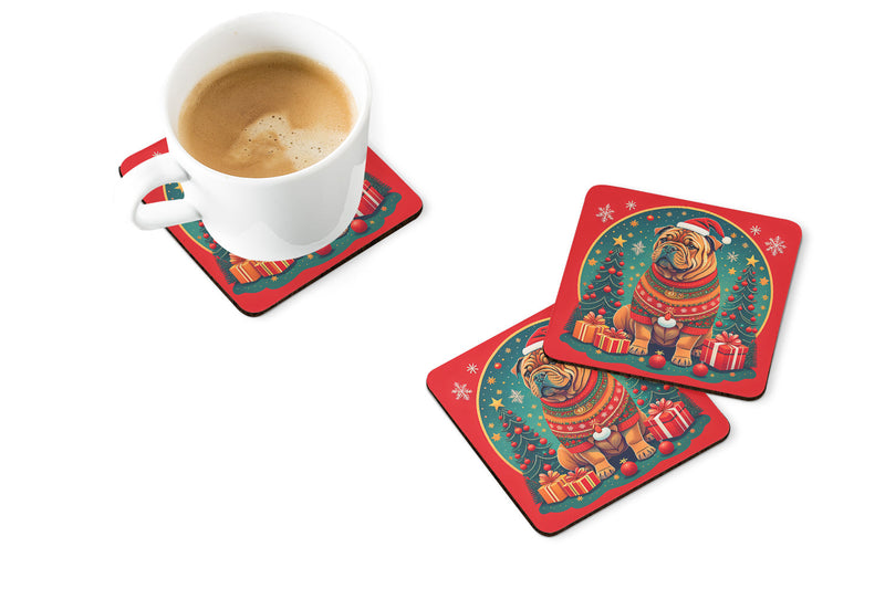 Shar Pei Christmas Foam Coasters