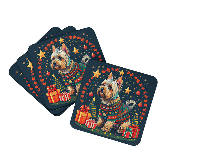 Silky Terrier Christmas Foam Coasters