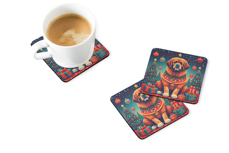 Tibetan Mastiff Christmas Foam Coasters