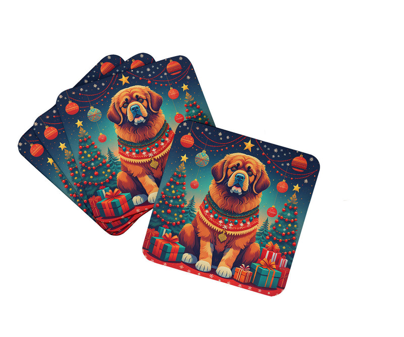 Tibetan Mastiff Christmas Foam Coasters