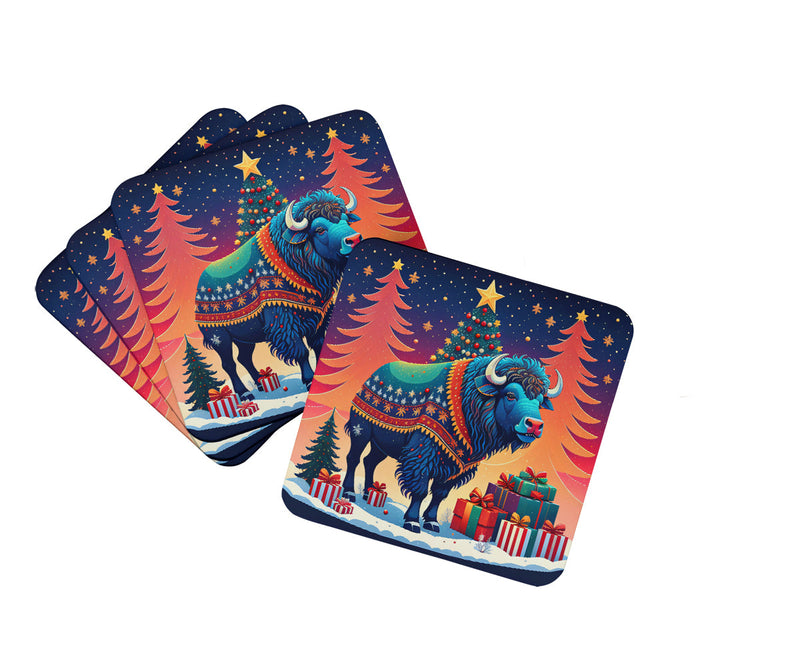 Buffalo Christmas Foam Coaster Set of 4