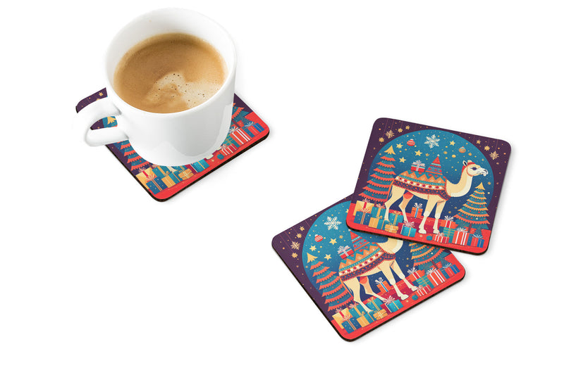 Camel Christmas Foam Coaster Set of 4