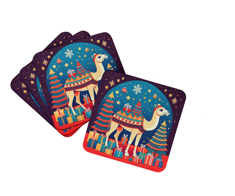 Camel Christmas Foam Coaster Set of 4