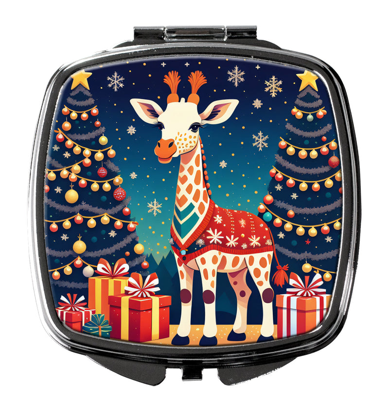 Giraffe Christmas Compact Mirror