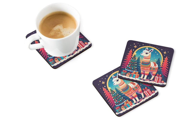 Llama Christmas Foam Coaster Set of 4