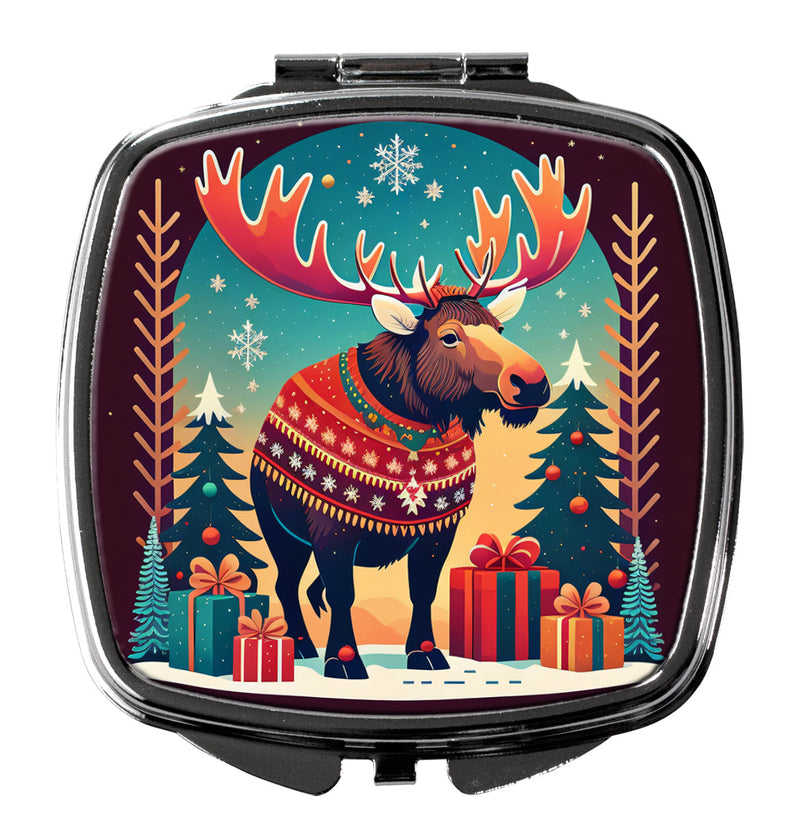 Moose Christmas Compact Mirror