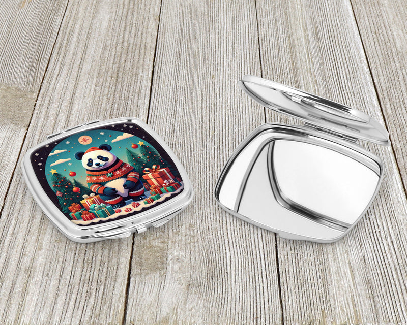 Panda Christmas Compact Mirror