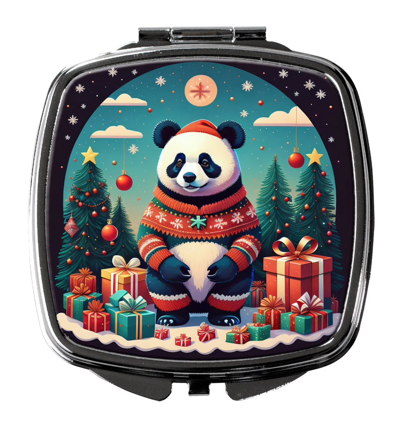 Panda Christmas Compact Mirror